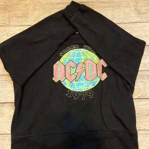Women’s Cropped AC/DC sweater.